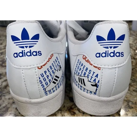 Adidas Originals Superstar Shoes New White Multicolor GX2717 Male Size 4 Unisex