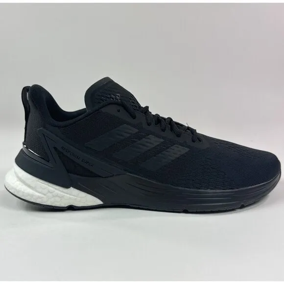 Adidas Response Super Mens 11.5 Black White Low Running Shoes Sneakers FY6482