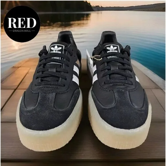Adidas Sambae OG Leather Shoes Black/Gum Sole ID0436 - Women's Size 10