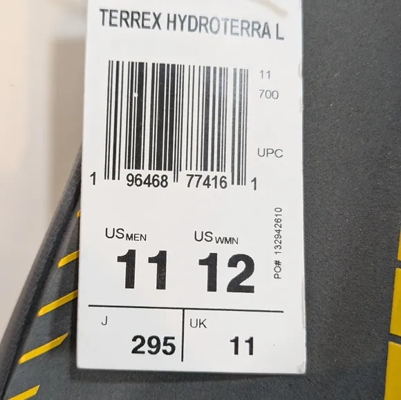 Adidas Terrex Hydroterra  Sandals Charcoal Gray with Yellow Stripes Size 11 Mens