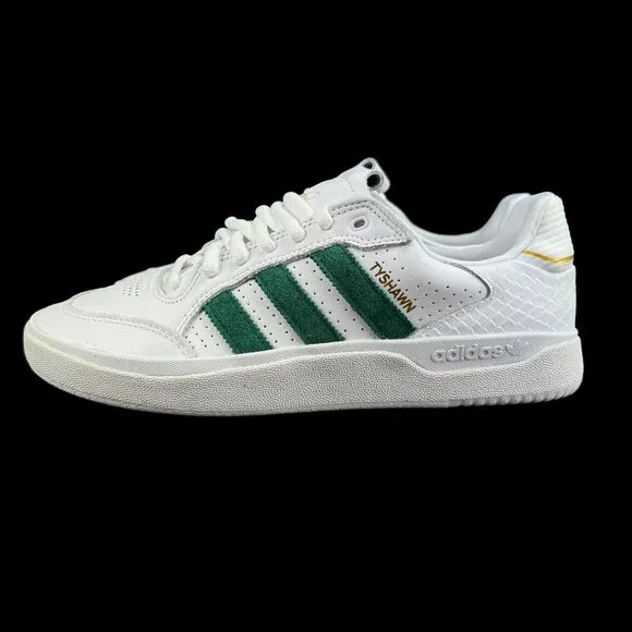 Adidas Tyshawn Low Cloud White Green Gold Shoes GY6954 Men's Sizes 9 - 13