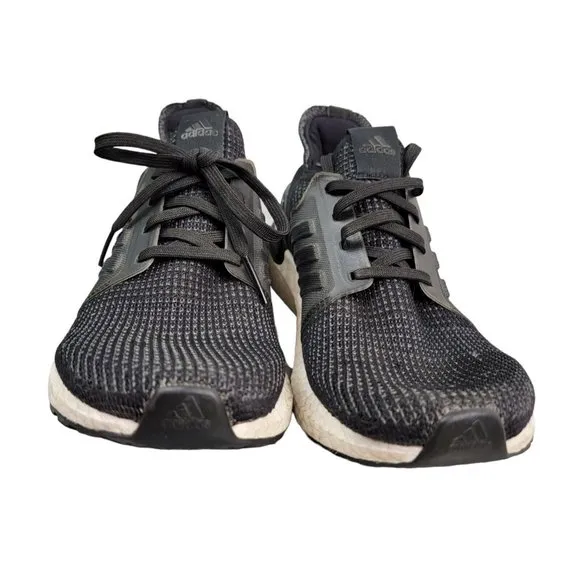 Adidas Ultraboost 19 EF0928 Black/White Running Shoes Lace up Size 7Y or 8.5 W