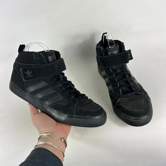adidas Varial II MID Sneaker Mens 8.5 Black Suede athletic Basketball Shoes