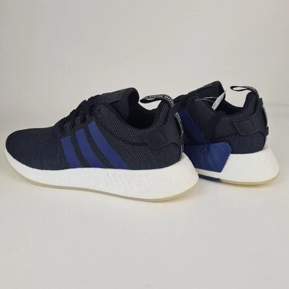 Adidas Women's NMD R2 Sports Sneakers Athletic Shoes Black Blue SZ 10.5