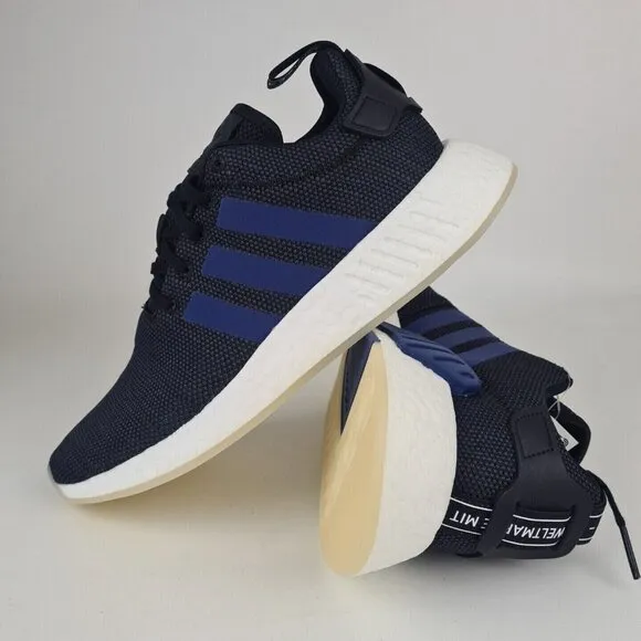 Adidas Women's NMD R2 Sports Sneakers Athletic Shoes Black Blue SZ 10.5