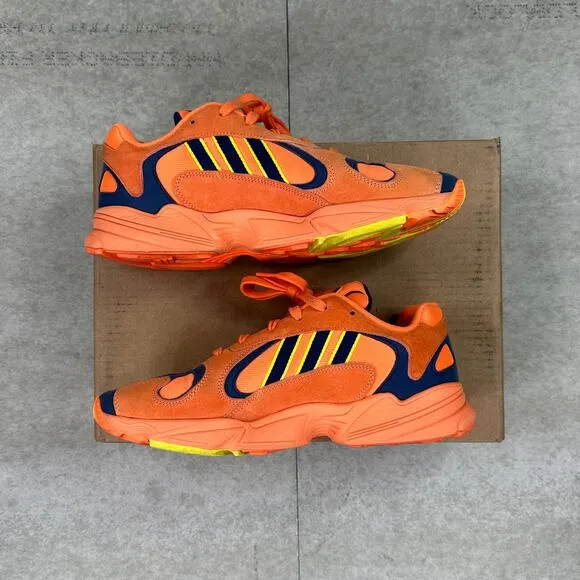 Adidas Yung 1 Hi Res Orange Low Top Shoes Navy Blue Mens 10