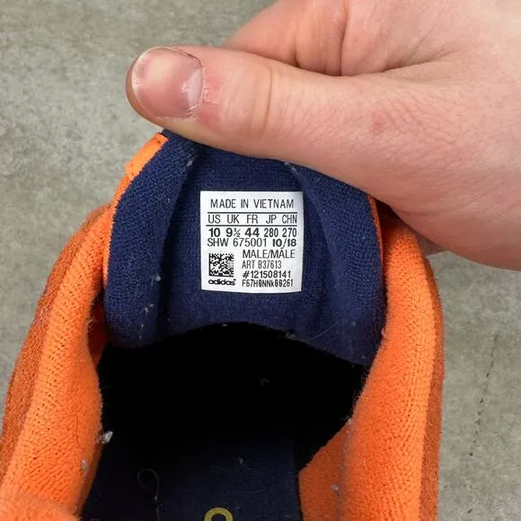 Adidas Yung 1 Hi Res Orange Low Top Shoes Navy Blue Mens 10