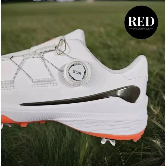 Adidas ZG23 BOA Golf Shoes White Black Semi Solar Red LightStrike - Men's Size 9