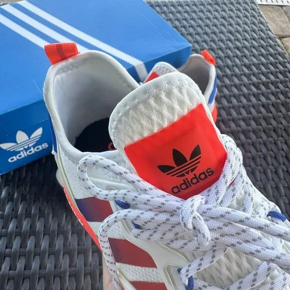 Adidas ZX 2K Boost J White Solar Red Kid's Athletic Shoes FX9519