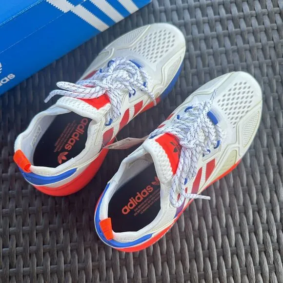 Adidas ZX 2K Boost J White Solar Red Kid's Athletic Shoes FX9519