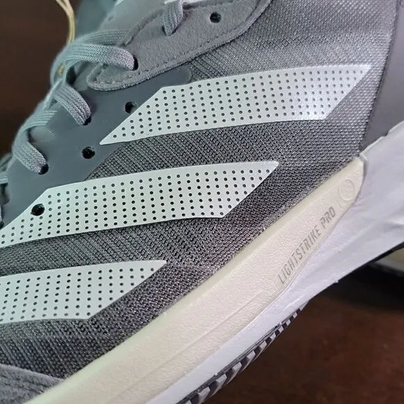 Adidas Adizero Adios 7 Women's Grey Running Shoes White Black Size 8.5 Pro X New