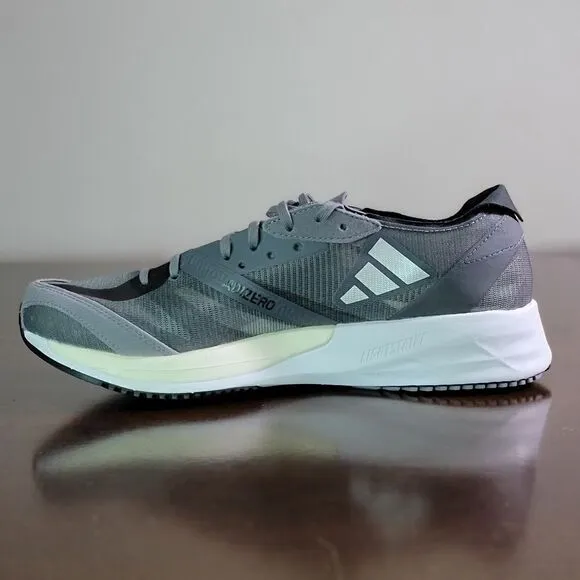 Adidas Adizero Adios 7 Women's Grey Running Shoes White Black Size 8.5 Pro X New