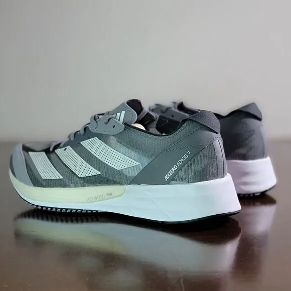 Adidas Adizero Adios 7 Women's Grey Running Shoes White Black Size 8.5 Pro X New