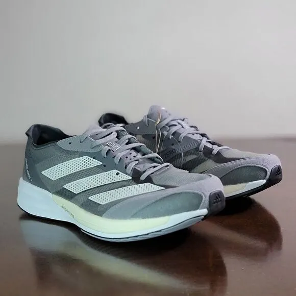 Adidas Adizero Adios 7 Women's Grey Running Shoes White Black Size 8.5 Pro X New