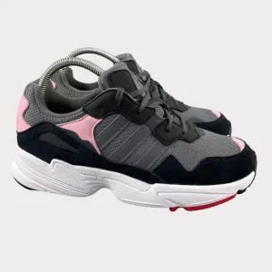 Adidas original yung-96 J Pink Shoes Youth‎ 7 Women 8.5 Suede Mesh Lace Up Grey