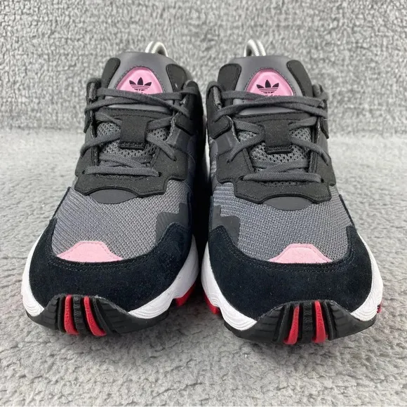 Adidas original yung-96 J Pink Shoes Youth‎ 7 Women 8.5 Suede Mesh Lace Up Grey