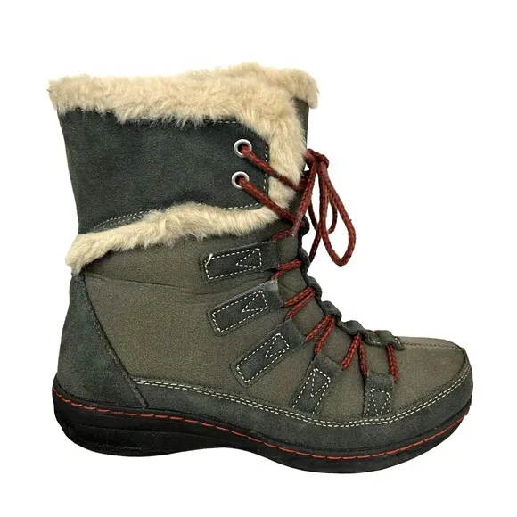 Aetrex Waterproof Fur Trim Winter Boots  Women's Size 7  Gray Snow Boots  BB162W