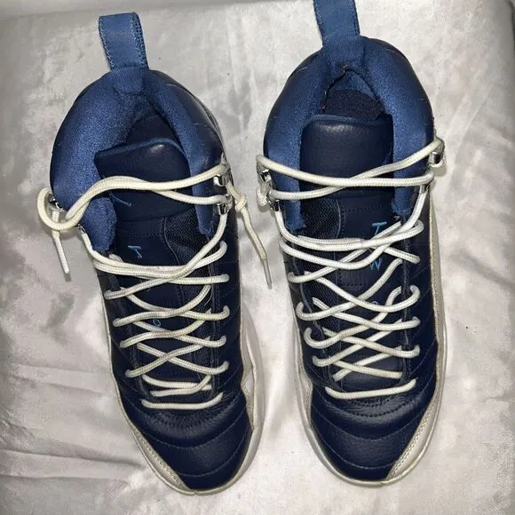 Air Jordan 12 Retro Obsidian Navy Blue White Basketball Sneakers Athletic Shoes