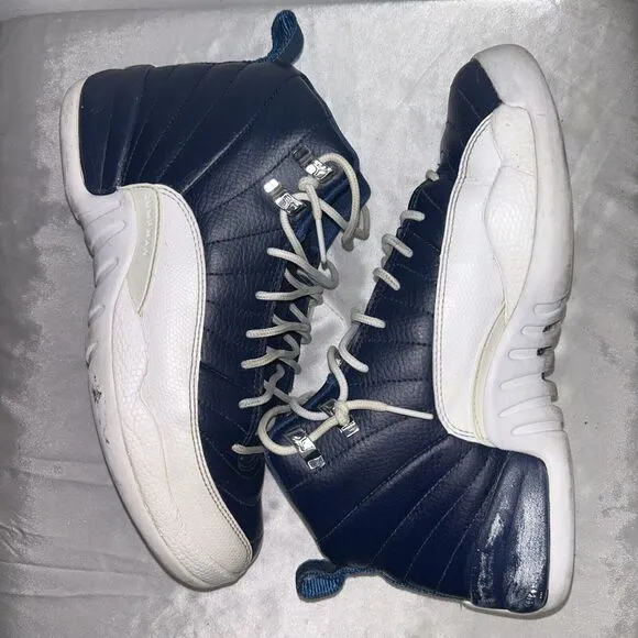 Air Jordan 12 Retro Obsidian Navy Blue White Basketball Sneakers Athletic Shoes