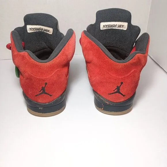 Air Jordan 5 Retro GS Size 7Y Raging Bull 2021 Red Suede Black Bred 440888-600