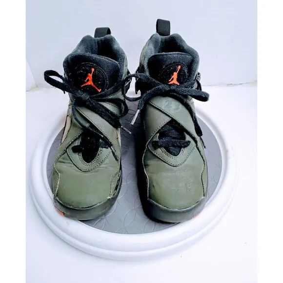 Air Jordan 8 Retro Olive Green &amp; Black Basketball Shoes US 5Y Youth Size