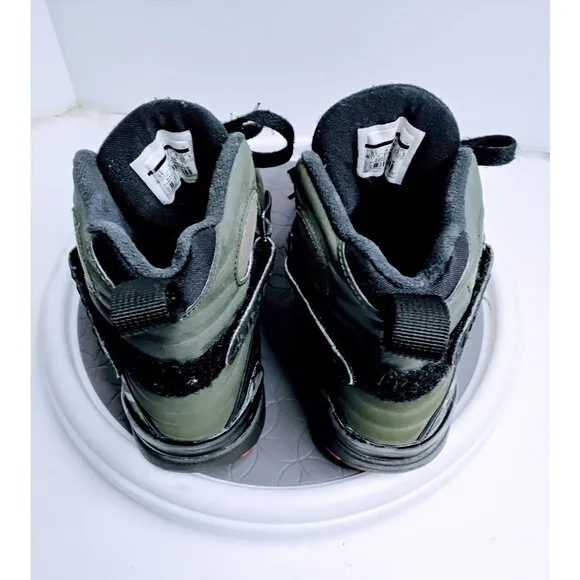 Air Jordan 8 Retro Olive Green &amp; Black Basketball Shoes US 5Y Youth Size