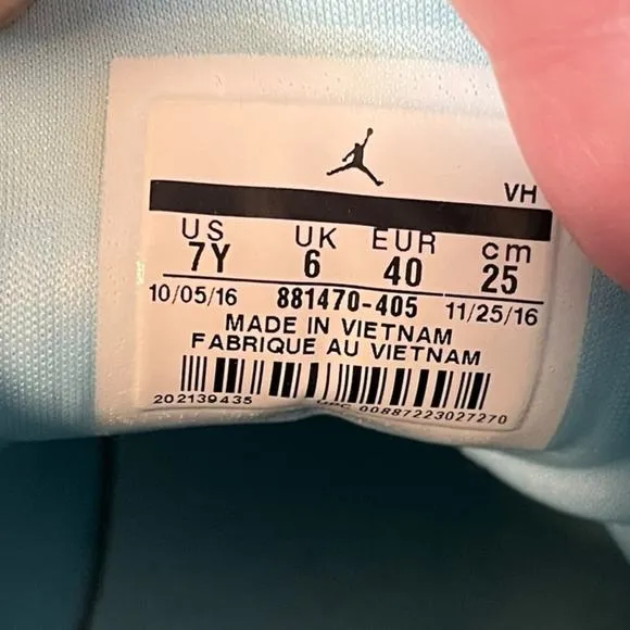 Air Jordan Formula 23 Athleisure Casual Sports Shoe Blue White Youth Size 7Y