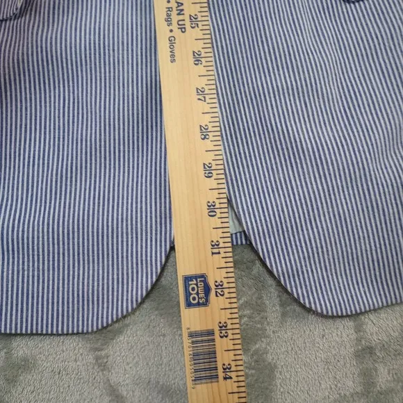 Alan Flusser Blazer Jacket Sports Coat Mens Sz 44 Reg Blue White Preppy Coastal