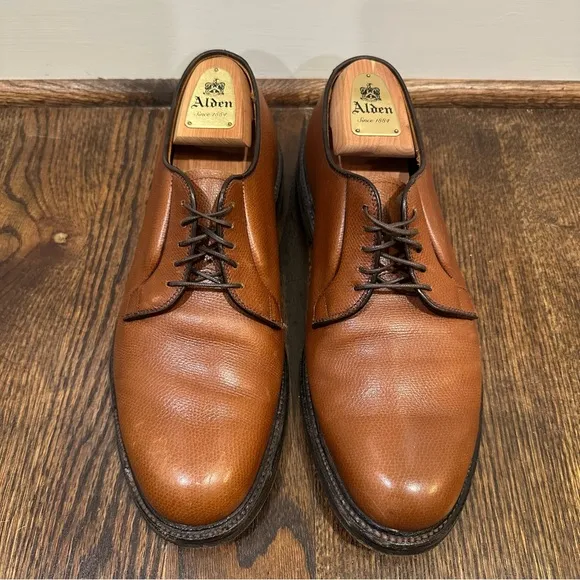 Alden 947 All-Weather Walker Brown Calfskin Pebbled Leather Dress Shoes 10 B/D