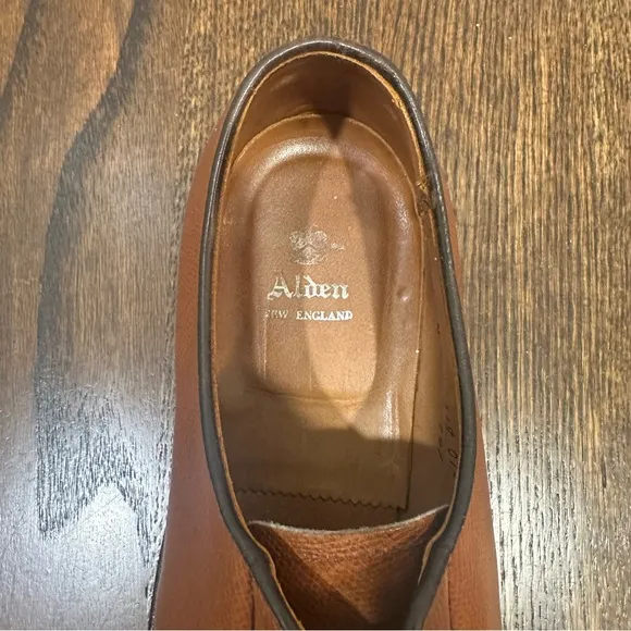 Alden 947 All-Weather Walker Brown Calfskin Pebbled Leather Dress Shoes 10 B/D