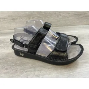 Alegria by PG Lite Verona Ver-211 Women's 9 Black Leather Wedge Slingback Sandal