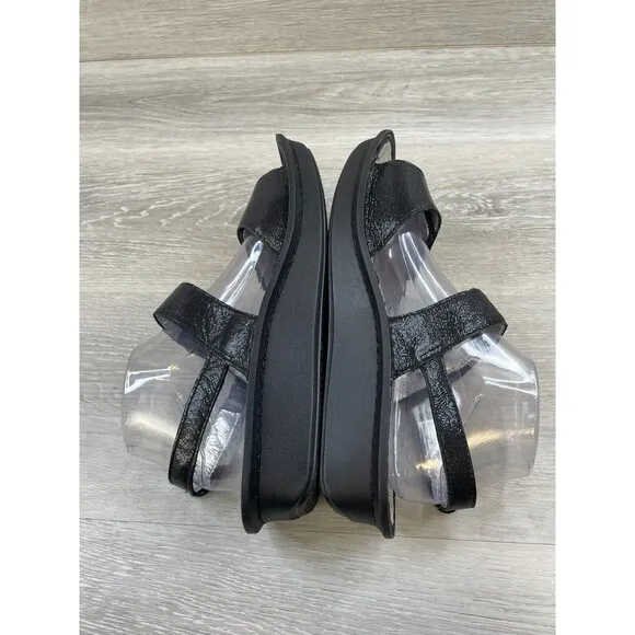 Alegria by PG Lite Verona Ver-211 Women's 9 Black Leather Wedge Slingback Sandal