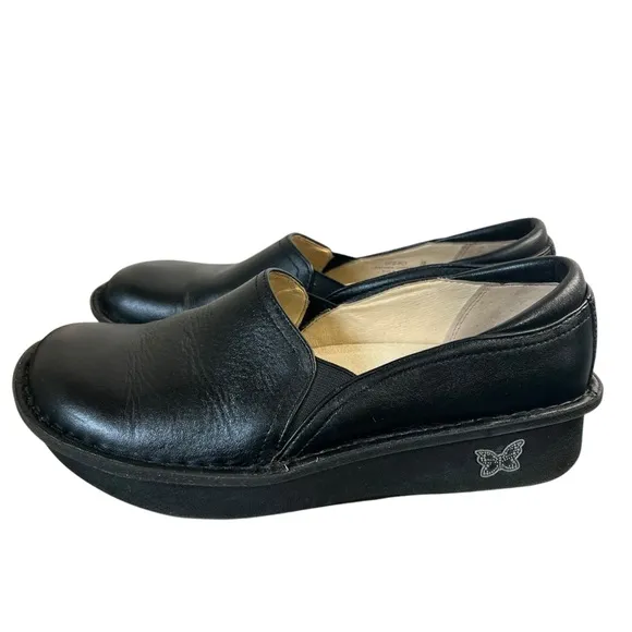 Alegria Debra Black Nappa Shoe size 38/8-8.5 Comfort Nursing Clogs
