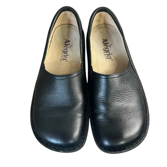 Alegria Debra Black Nappa Shoe size 38/8-8.5 Comfort Nursing Clogs