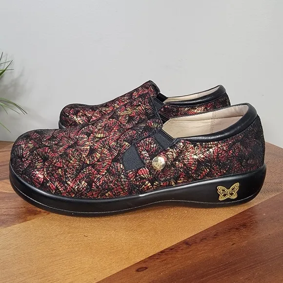Alegria Kara Elegant Black and Red Women's Shoes Size 38