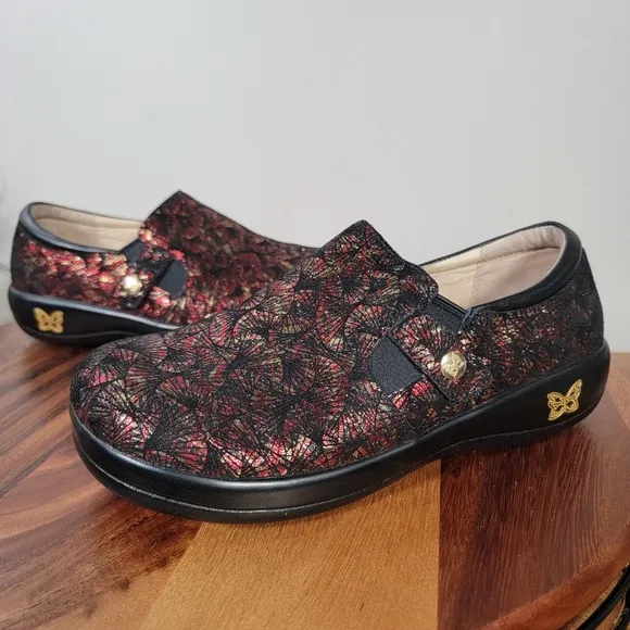 Alegria Kara Elegant Black and Red Women's Shoes Size 38