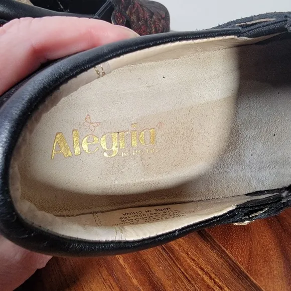 Alegria Kara Elegant Black and Red Women's Shoes Size 38