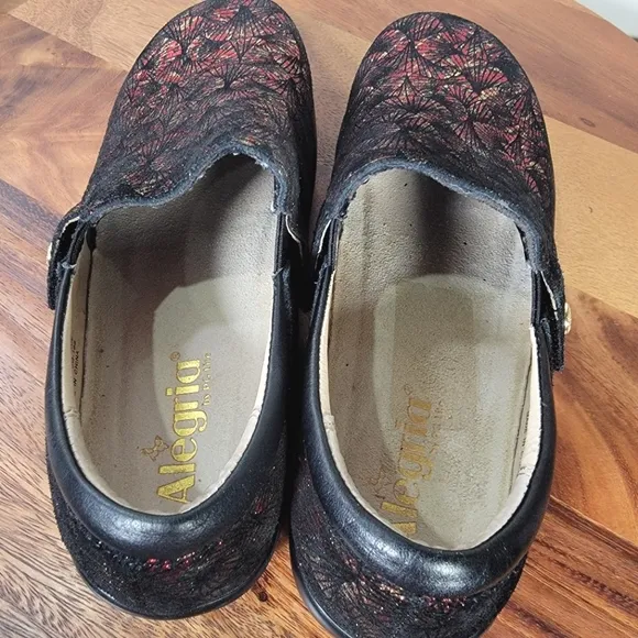 Alegria Kara Elegant Black and Red Women's Shoes Size 38