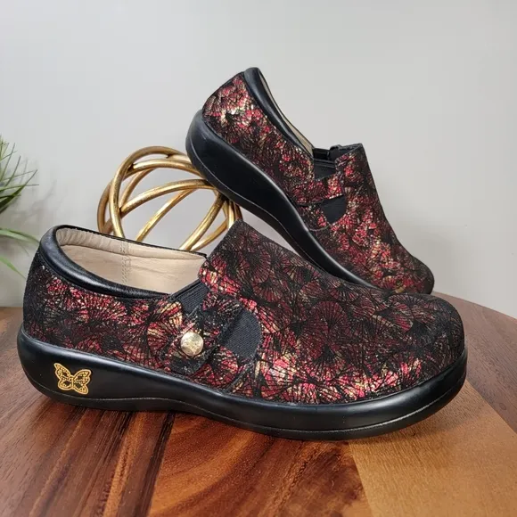 Alegria Kara Elegant Black and Red Women's Shoes Size 38