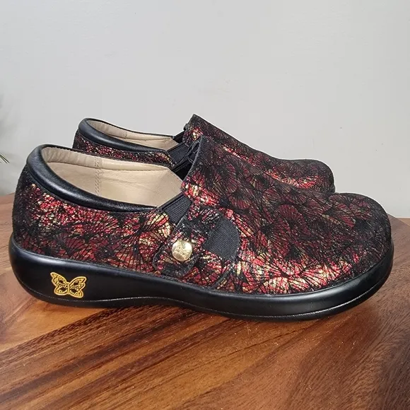 Alegria Kara Elegant Black and Red Women's Shoes Size 38