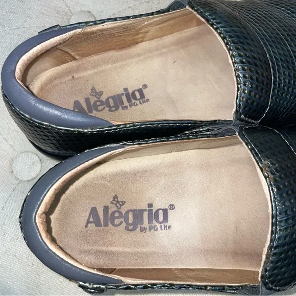 Alegria Keli Metallic Silver Leather Chrome Comfort Nursing Slip-On Shoes