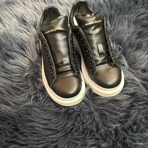 Alexander McQueen Black Leather Sneakers