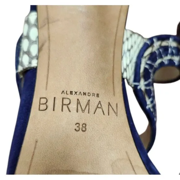 Alexandre Birman  Alice Suede/Snake Sandal Bali/Mono Natural Size EU38/US 7.5