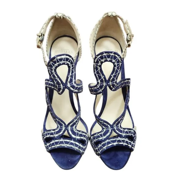 Alexandre Birman  Alice Suede/Snake Sandal Bali/Mono Natural Size EU38/US 7.5