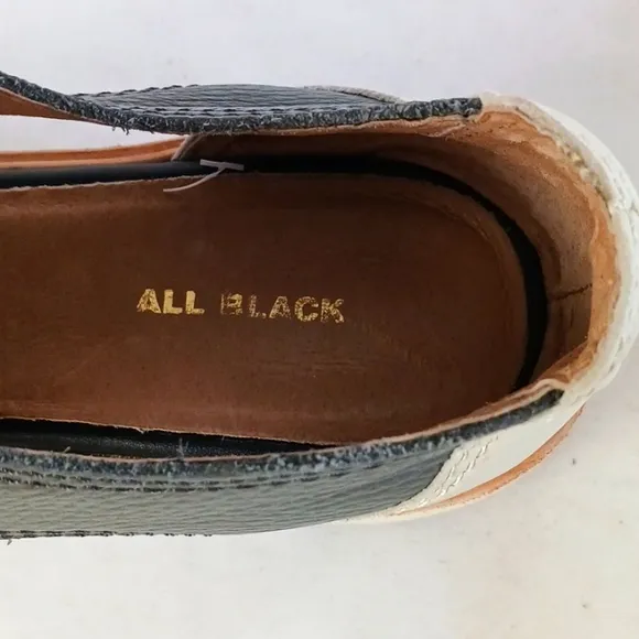 All Black Gray And Cram Platform Shoes.