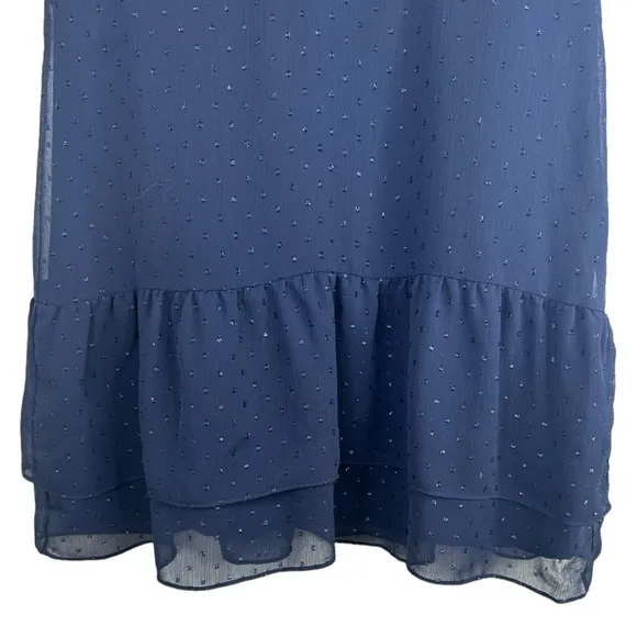All Saints Marley Shimmer Mystic Blue Short Sleeve Mini Dress Size: 6