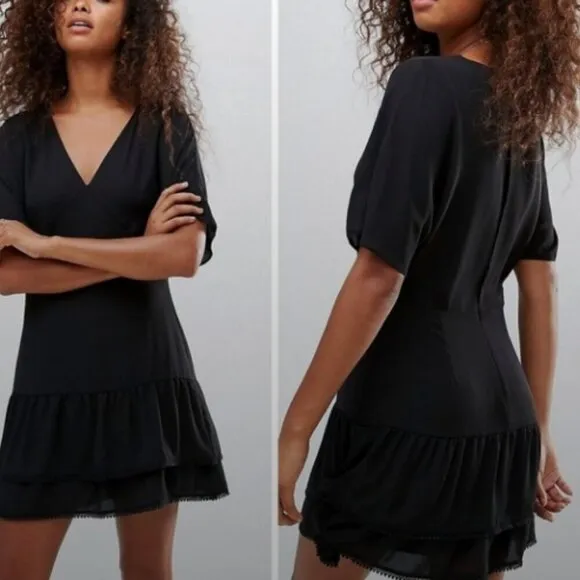 All Saints Marley Shimmer Mystic Blue Short Sleeve Mini Dress Size: 6