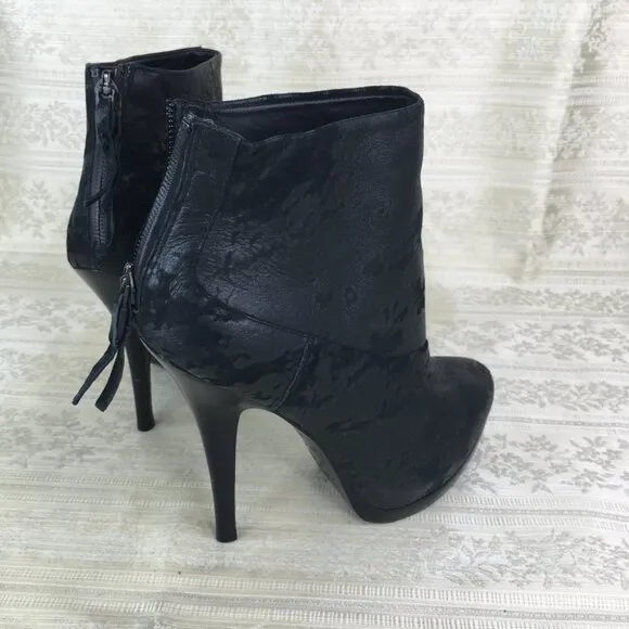 ALL SAINTS spitalfields stilettos black pointed toes ankle booties