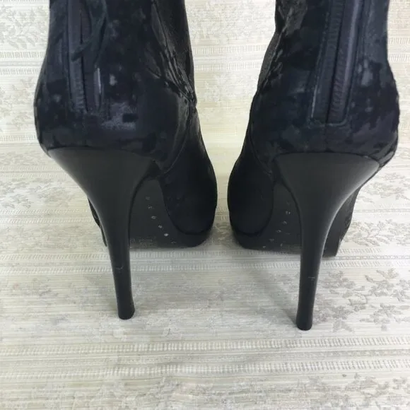 ALL SAINTS spitalfields stilettos black pointed toes ankle booties