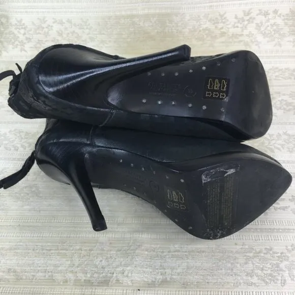 ALL SAINTS spitalfields stilettos black pointed toes ankle booties